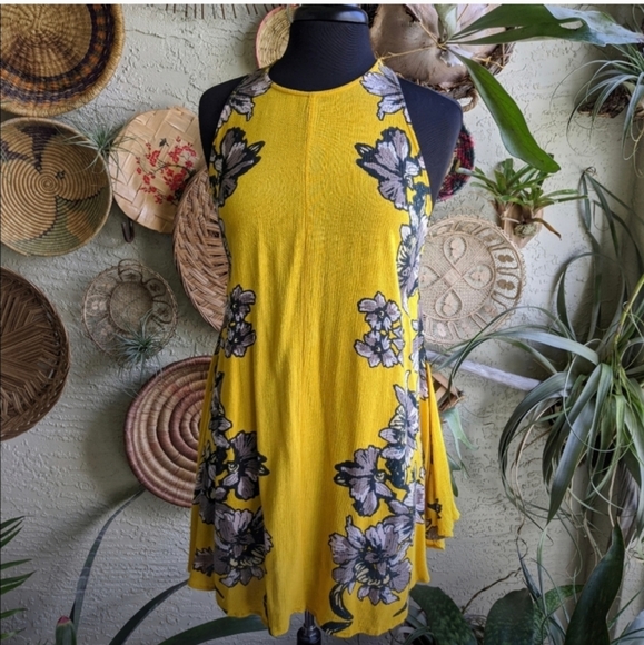 Free People M Paint The Sun Slip Yellow Mini Dress - Picture 11 of 16